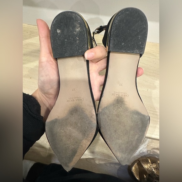 Zara Ballet Flats with Gold Strap (Size: 7) - Picture 6 of 6